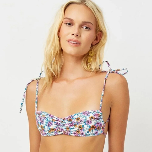 NEW! “Flower Fox” String Bandeau Bikini Top 🌸 - Picture 3 of 11